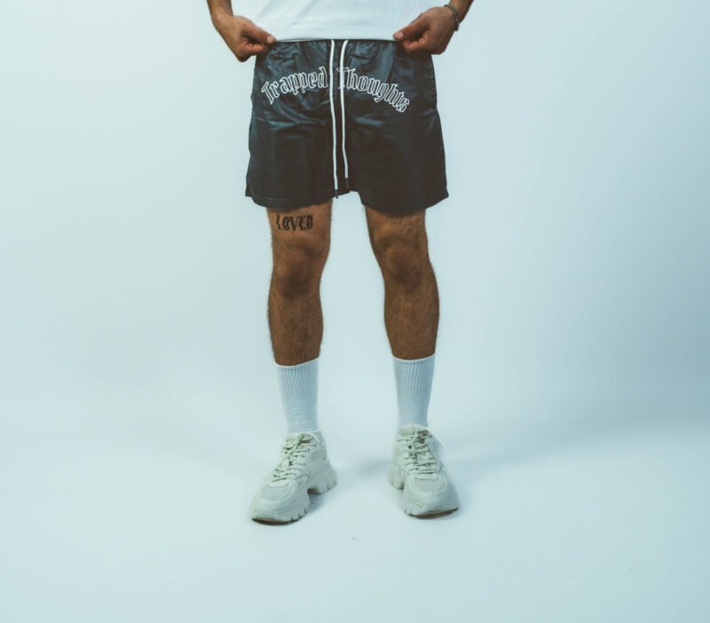 Curved Signature Logo Shorts - Grey