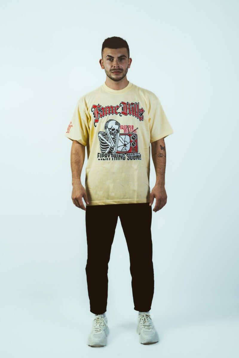 "Fame Kills" T-shirt - Beige - Afbeelding 2