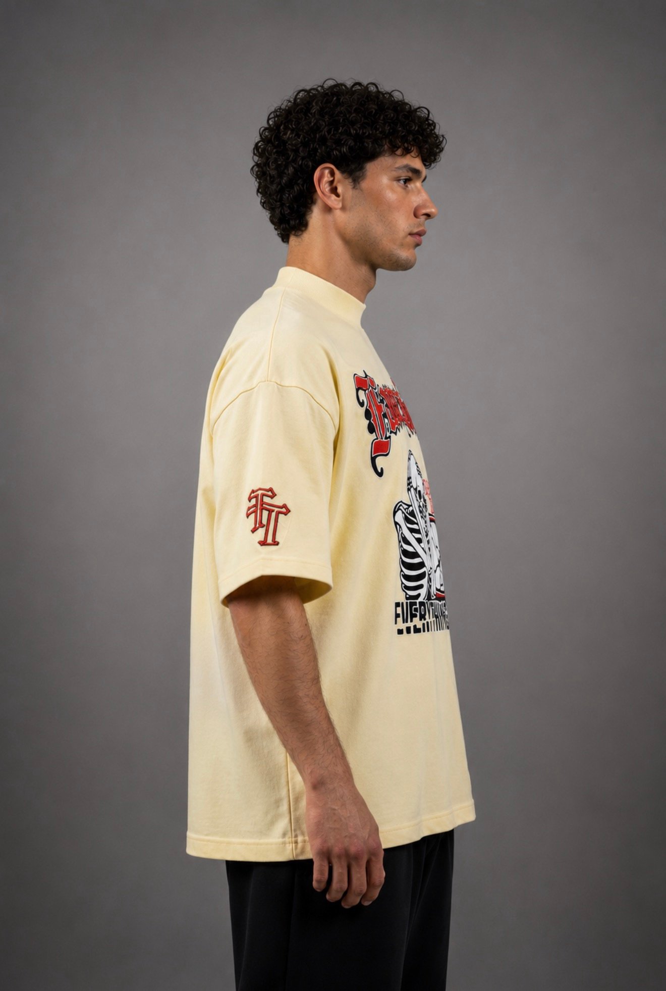 "Fame Kills" T-shirt - Beige - Afbeelding 2
